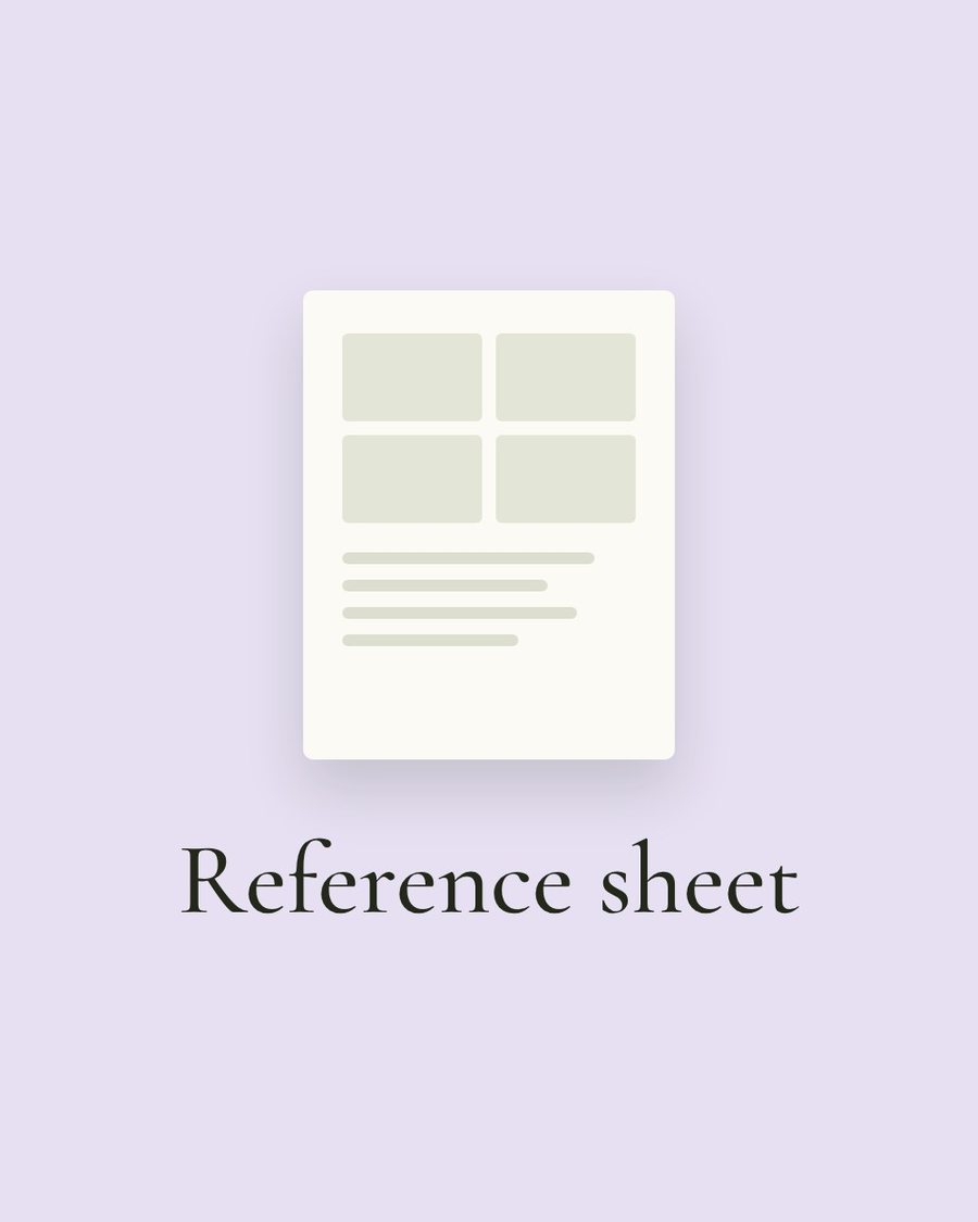 Reference sheet
